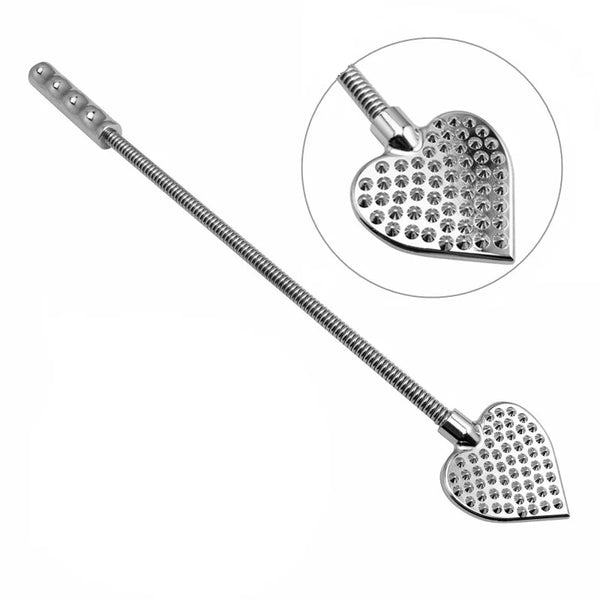 Bendable Metal Heart Crop  Impact Play Spanking Fetish Sex Whip Paddle Crops