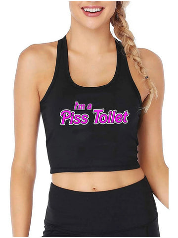 Other Erotic Clothing Im A Piss Toilet Pink Design Slim Fit Crop Top Hotwife Humorous Flirtation Tank