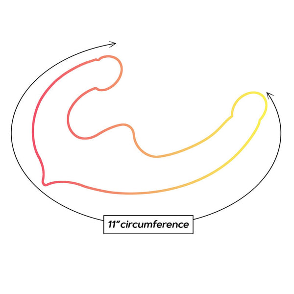 Shades 9.5'' Strapless Double Dong Pink/Orange 24 Cm Double Ended Dildos