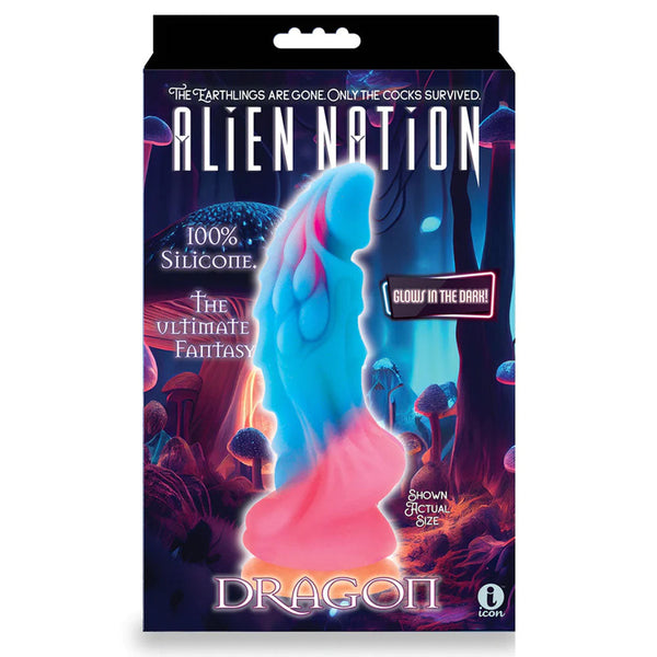 Alien Nation Glow Dragon In Dark Rainbow 22.9 Cm Fantasy Dong Fantasy Dildos
