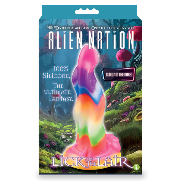 Alien Nation Lick Of The Lair Glow In Dark Rainbow 17.8 Cm Fantasy Dong Fantasy Dildos