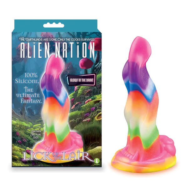 Alien Nation Lick Of The Lair Glow In Dark Rainbow 17.8 Cm Fantasy Dong Fantasy Dildos
