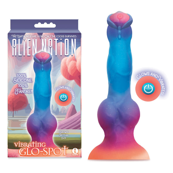 Alien Nation Glo Spot Glow In Dark Coloured 21.6 Cm Usb Rechargeable Vibrating Fantasy Dong Fantasy Dildos