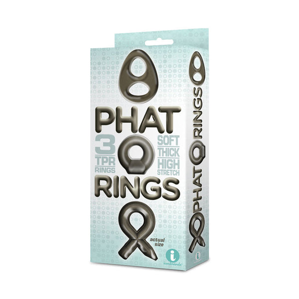 The 9'S Phat Rings Smoke  Set Of 3  Rings