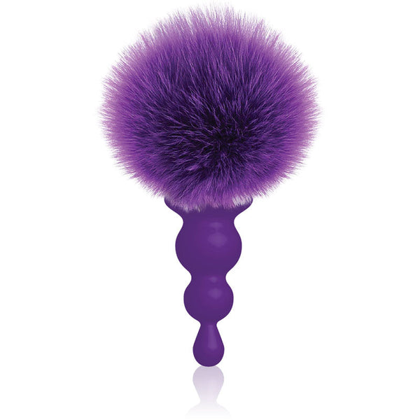 The 9'S Cottontails Beaded Purple Butt Plug With Bunny Tail Non Vibrating Butt Plugs