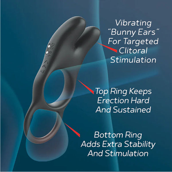 Red Dot Rings V1 Black Usb Rechargeable Vibrating  With Remote  Rings