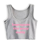Impregnate This  Daddy Design Sugar Baby Slim Crop Top Erotic Clothing Fetish Shirts & Tops