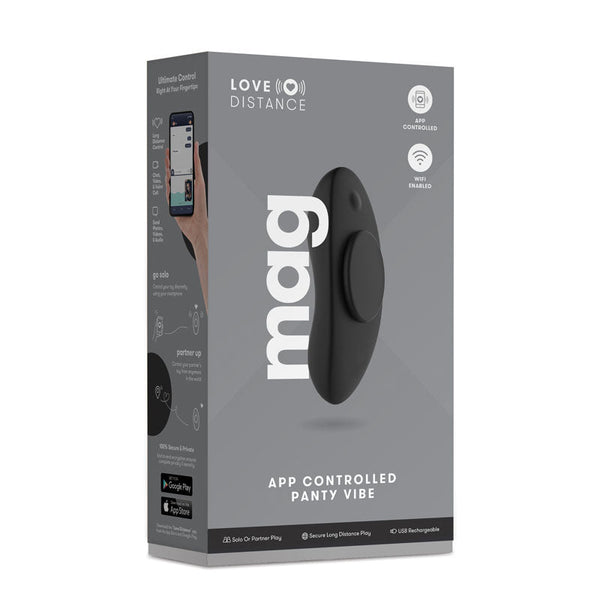 Love Distance Mag Black Rechargeable Panty  With App Control Vibrating Panties
