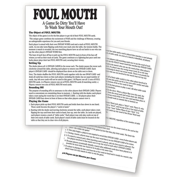 Foul Mouth Novelty Card Game Sex Games