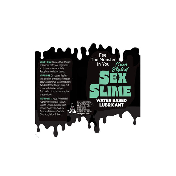 Sex Slime Cum Style Creature Lube Green 60 Ml Water Based Lubricant Bottle Lubricants