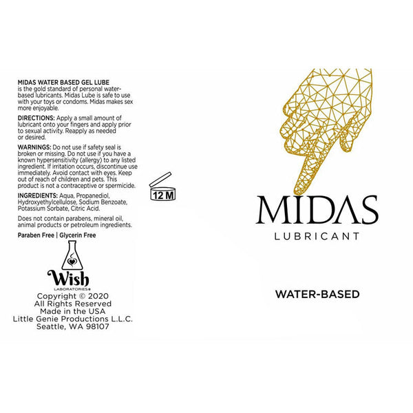 Midas Water Based Gel Lubricant 59 Ml Tube Lubricants