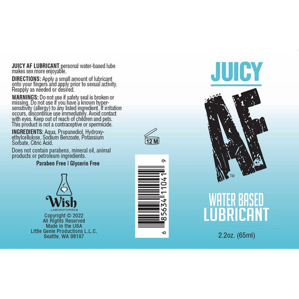 Juicy Af Water Based Lubricant 59 Ml Bottle Lubricants