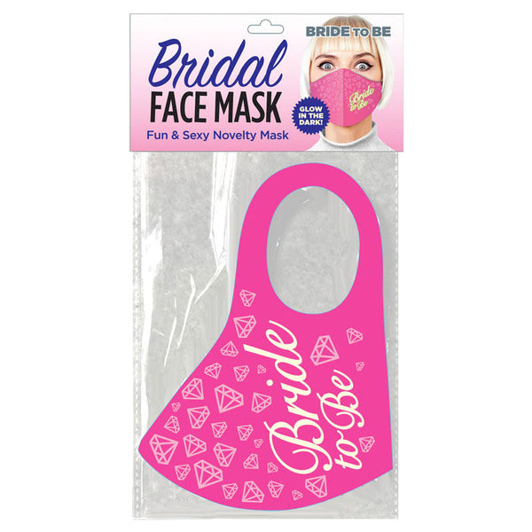 Bridal Face Mask Bride To Be Glow Pink Novelty Face Masks