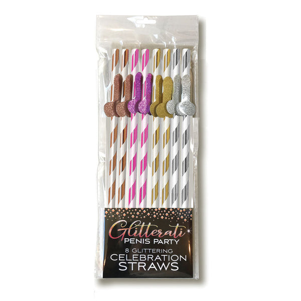 Glitterati Tall Straws Coloured Party 8 Pack Party Gags & Tricks