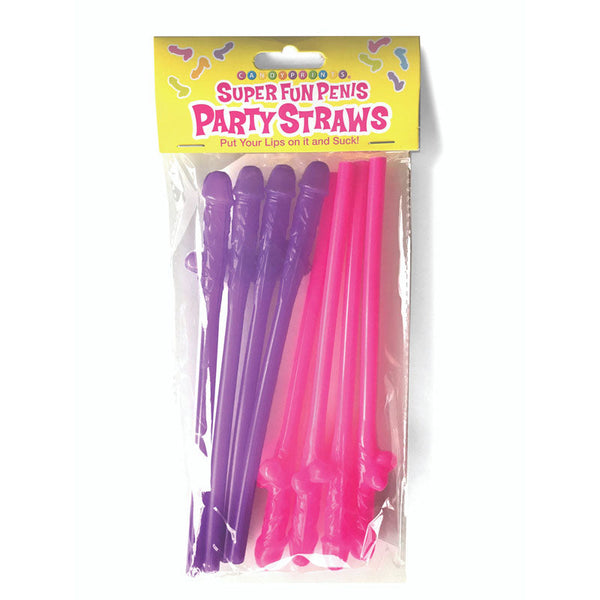 Super Fun  Party Straws Pink/Purple Dicky Set Of 8 Party Gags & Tricks