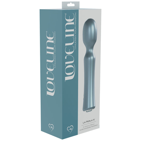 Loveline La Perla Iv Blue Pearlescent 19.2 Cm Usb Rechargeable Massage Wand Massagers & Wands