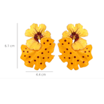 Veile Studios Light Luxury Storm Drops Oil Leaves Flowers Exaggerate Enamel Earrings