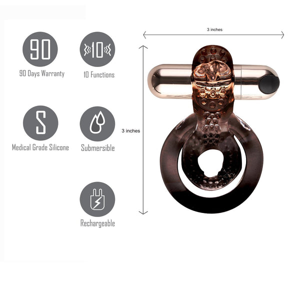 Maia Jayden Rose Gold Usb Rechargeable Vibrating  & Ball Rings  Rings