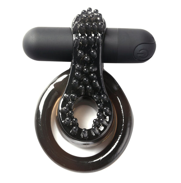 Maia Jagger Black Usb Rechargeable Vibrating  & Ball Ring  Rings