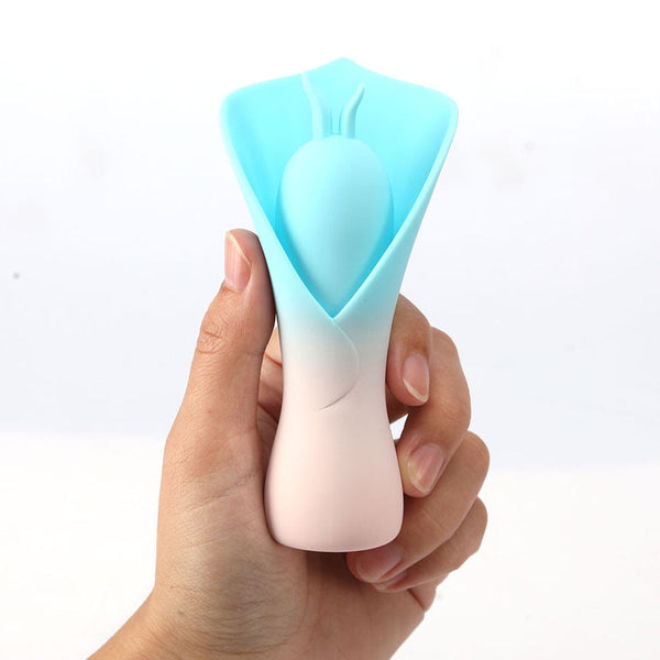 Maia Mina Blue/Pink Usb Rechargeable Fluttering Flower Stimulator Massagers & Wands