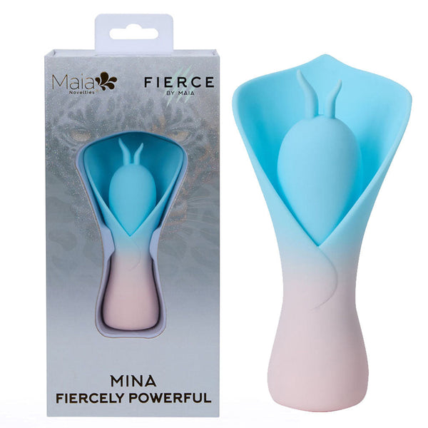 Maia Mina Blue/Pink Usb Rechargeable Fluttering Flower Stimulator Massagers & Wands