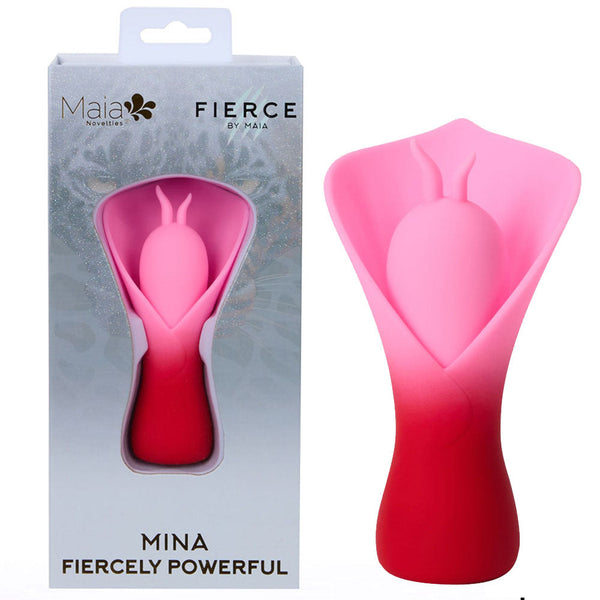 Maia Mina Red Red/Pink Usb Rechargeable Fluttering Flower Stimulator Massagers & Wands