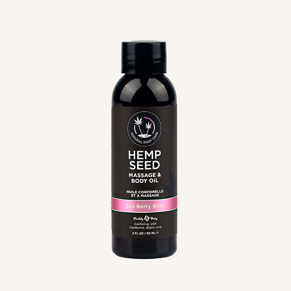Hemp Seed Massage & Body Oil Zen Berry Rose (Blackberry Yellow Amber) Scented 59 Ml Lubricants
