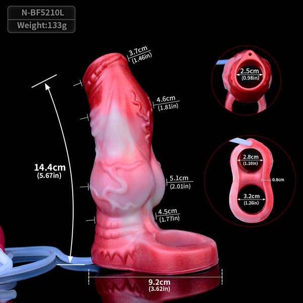 Aida Silicone Textured Red Squirting  Sleeve  Extenders & Enlargers