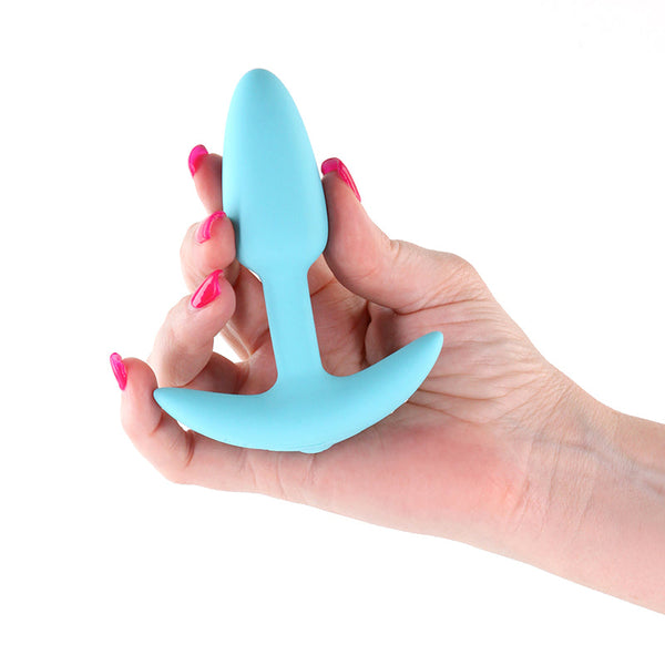 Techno Trance Blue 10.9 Cm Usb Rechargeable Butt Plug With App Control Vibrating Butt Plugs