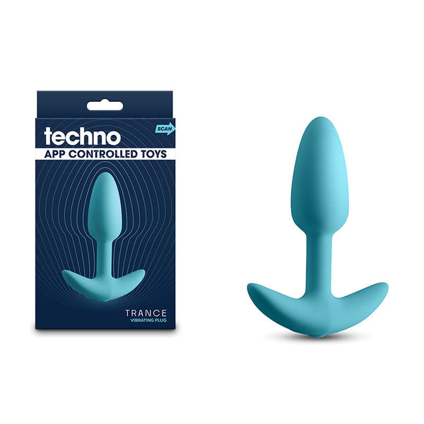 Techno Trance Blue 10.9 Cm Usb Rechargeable Butt Plug With App Control Vibrating Butt Plugs