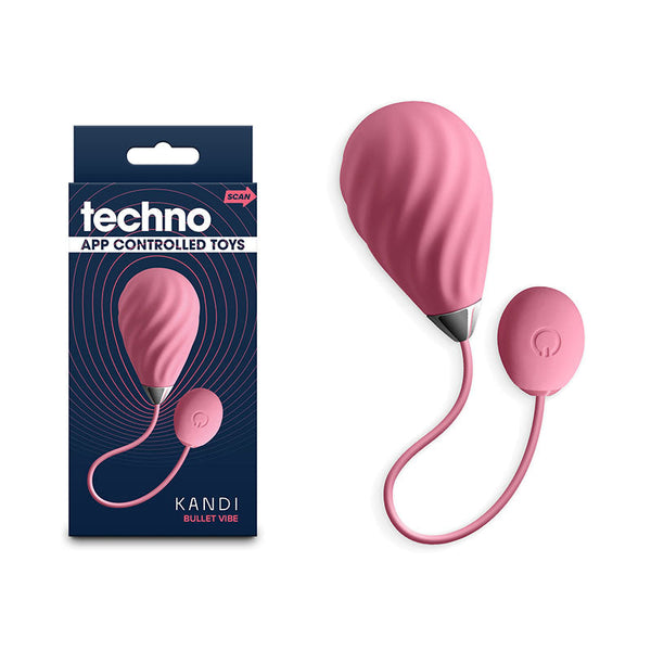Techno Kandi Pink Usb Rechargeable Vibrating Egg With App Control Bullets