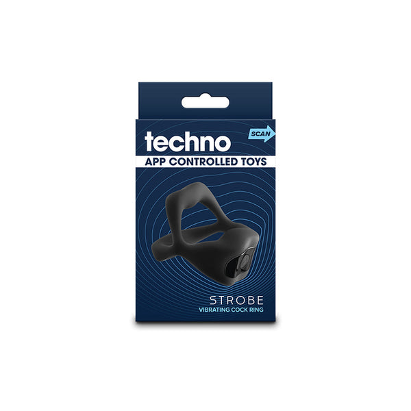 Techno Strobe Black Usb Rechargeable Vibrating  Ring With App Control  Rings