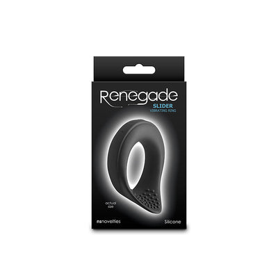 Renegade Slider Black Usb Rechargeable Vibrating  Ring  Rings