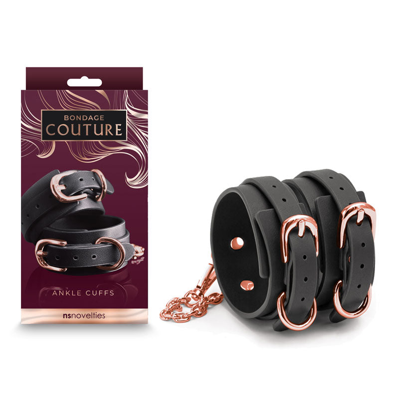 Couture Ankle Cuffs Black Restraints Cuffs & Shackles
