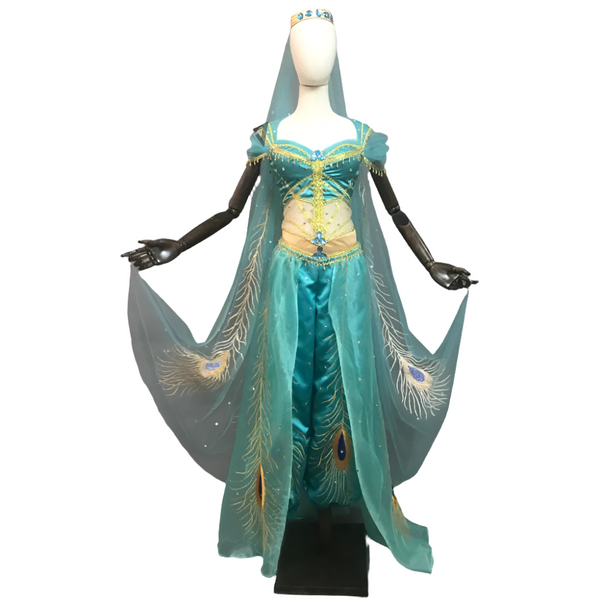 Aladdin Jasmine Princess Embroidery Cosplay Costume For Adult Women Girls Anime Costumes Women