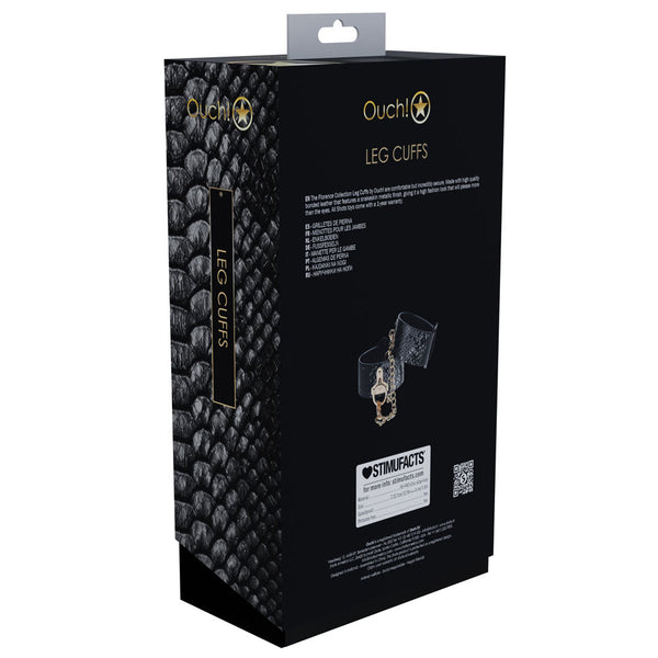 Ouch! Florence Collection Leg Cuffs Black Restraints Restraint Kits & Sets