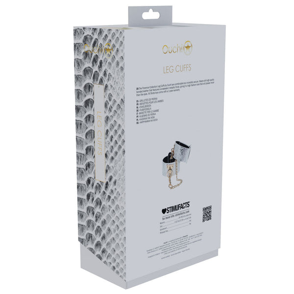 Ouch! Florence Collection Leg Cuffs White Restraints Restraint Kits & Sets