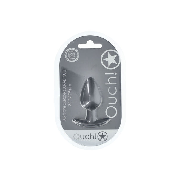 Ouch! Anal Plug Medium Gun Metal Grey 7.9 Cm Butt Non Vibrating Butt Plugs