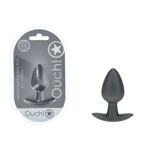 Ouch! Anal Plug Medium Gun Metal Grey 7.9 Cm Butt Non Vibrating Butt Plugs