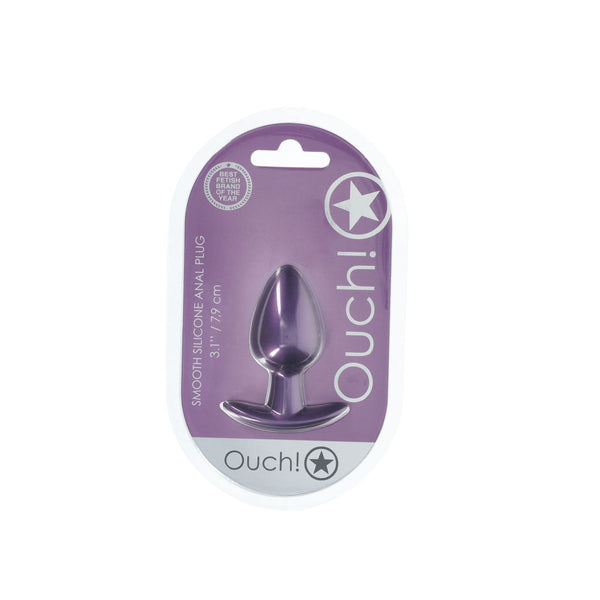 Ouch! Anal Plug Medium Metallic Purple 7.9 Cm Butt Non Vibrating Butt Plugs