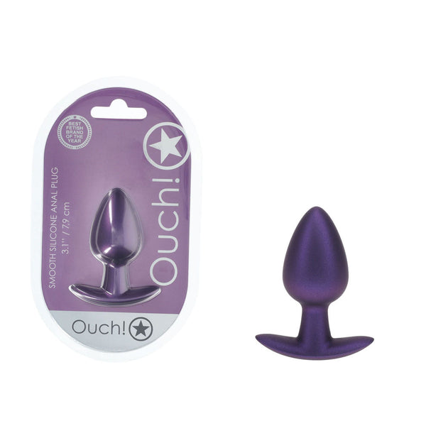 Ouch! Anal Plug Medium Metallic Purple 7.9 Cm Butt Non Vibrating Butt Plugs