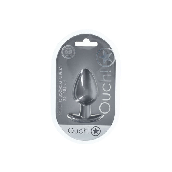 Ouch! Anal Plug Large Gun Metal Grey 8.9 Cm Butt Non Vibrating Butt Plugs