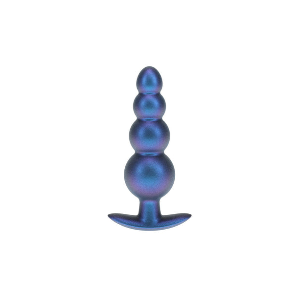 Ouch! Beaded Anal Plug Metallic Blue 11.7 Cm Butt Non Vibrating Butt Plugs