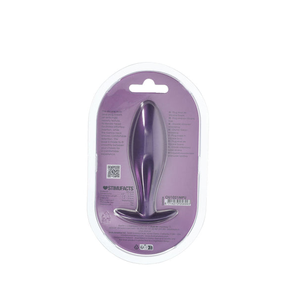 Ouch! Oval Anal Plug Metallic Purple 11.7 Cm Butt Non Vibrating Butt Plugs