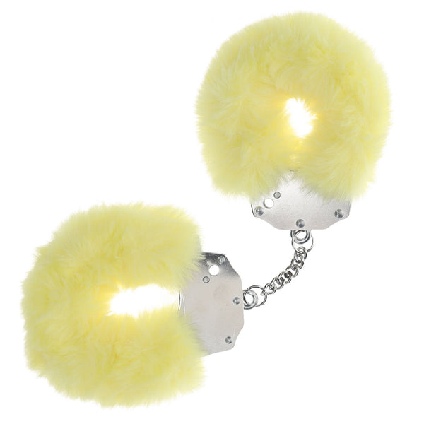 Ouch! Heavy Duty Fluffy Cuffs Yellow Restraints Restraint Kits & Sets