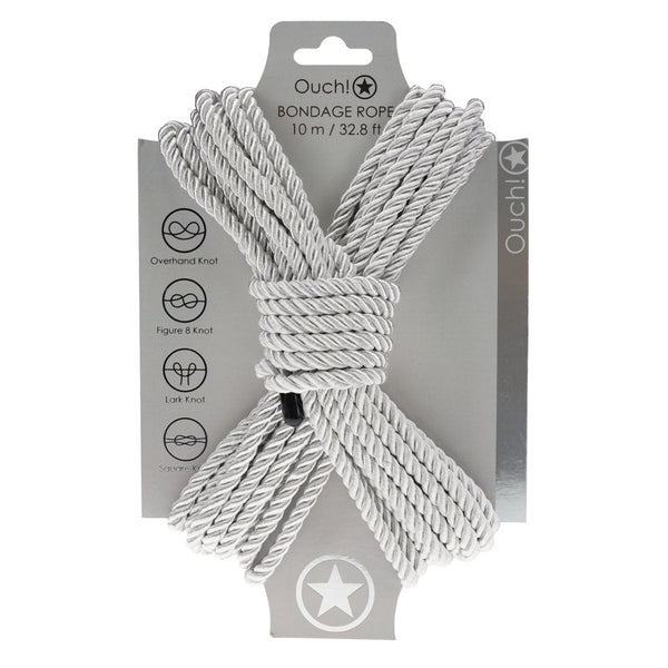 Ouch!  Rope 10 M Silver Nylon Metre Length Restraint Kits & Sets
