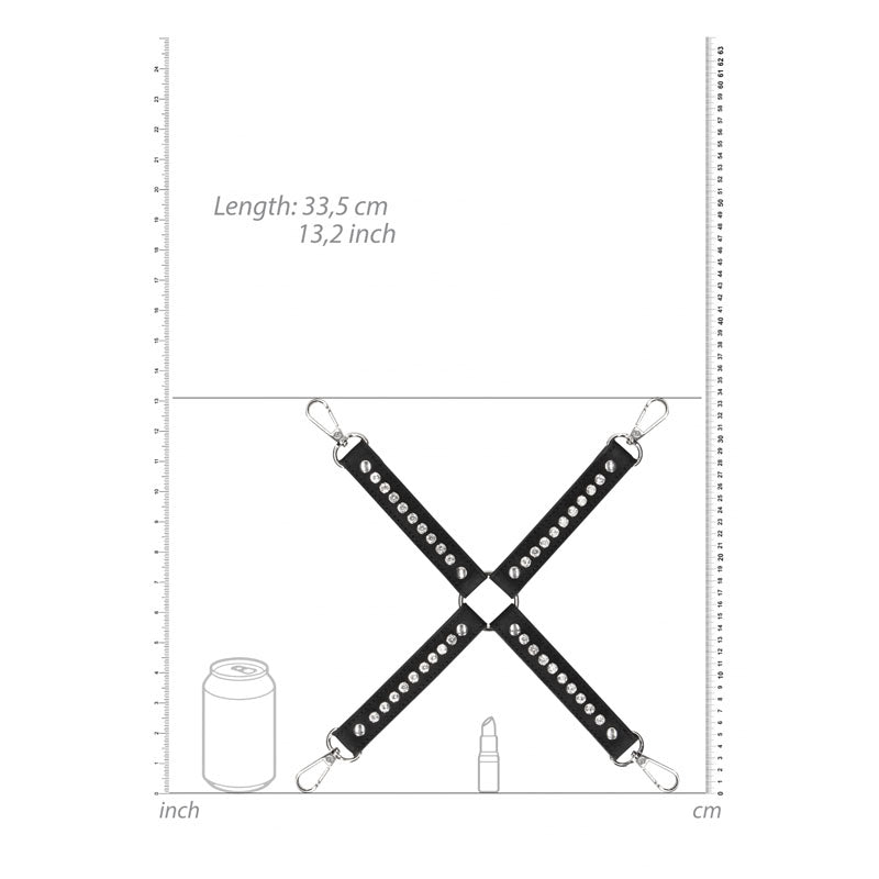 Ouch! Diamond Studded Hogtie Black Restraint Restraint Kits & Sets