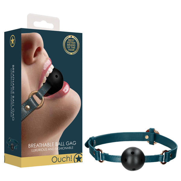 Ouch! Halo Breathable Ball Gag Green Mouth Restraint Restraint Kits & Sets