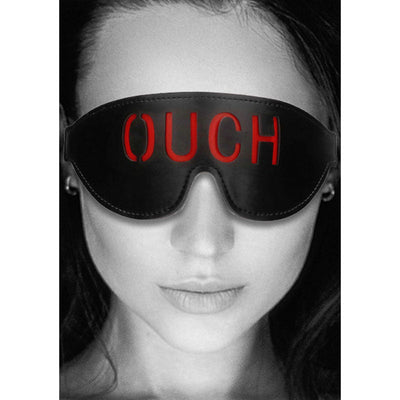 Ouch! Black & White Bonded Leather Eye Mask ''Ouch'' Restraint Restraint Kits & Sets