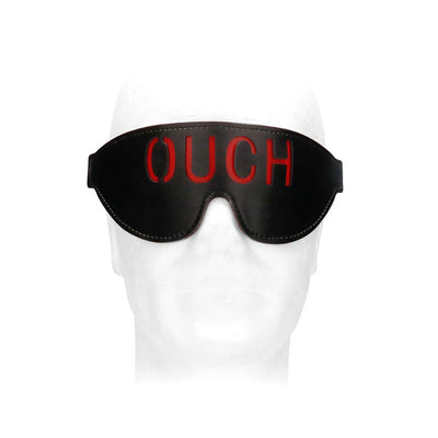Ouch! Black & White Bonded Leather Eye Mask ''Ouch'' Restraint Restraint Kits & Sets